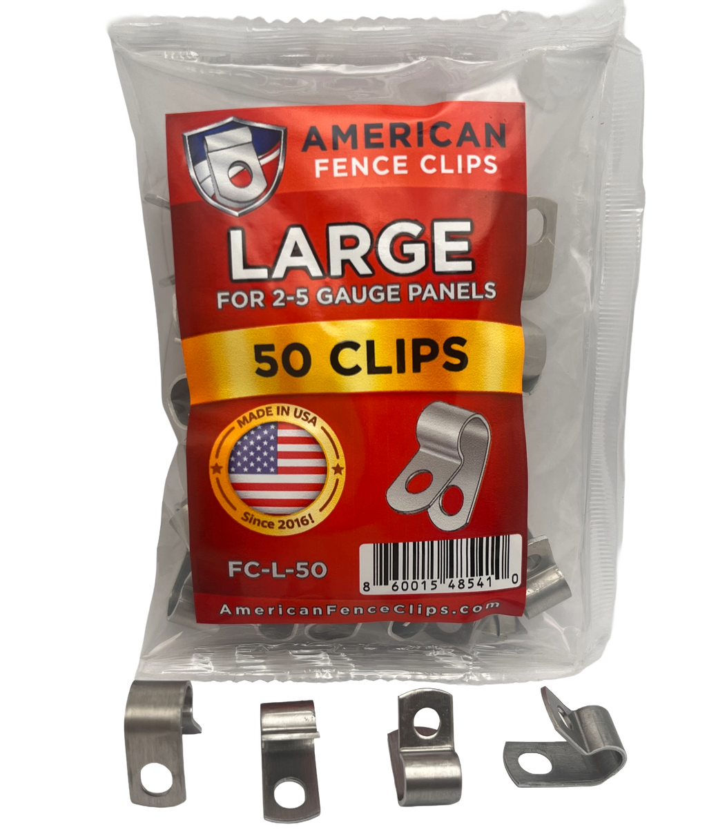American Fence Clips - LARGE (2-6 Gauge) - Cattle Hog Panels - Wire Install Clamp