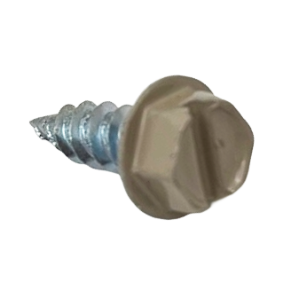TAN - Fence Clip Install Screws - Self-Piercing / For New Vinyl or Metal Rails Posts